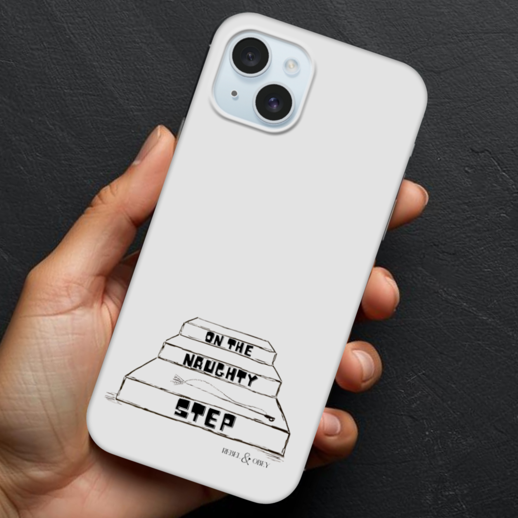 On the naughty step phone case Rebel & Obey