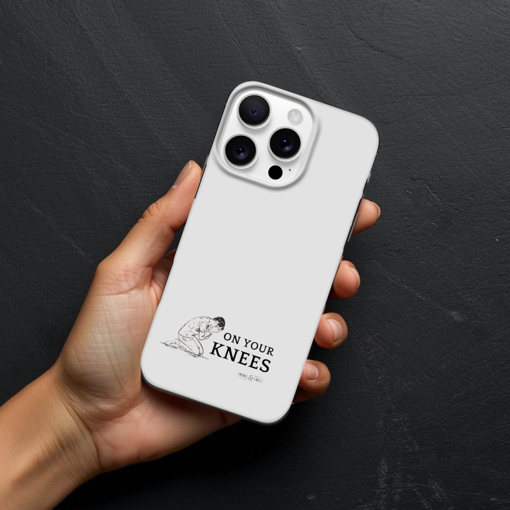 On your knees phone case Rebel & Obey